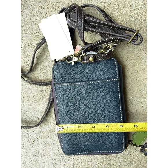 chala crossbody purse Vegan Leather Dragonfly Blue Brown NWT - Picture 3 of 11